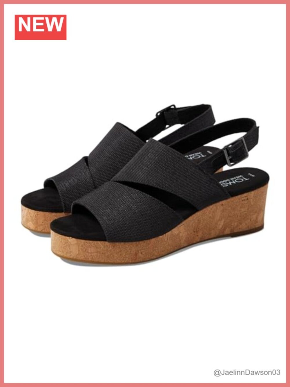 TOMS Claudine Slingback Platform Wedge Sandals with Eco-Friendly OrthoLite